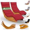 Casaria® Set 2x Lettino Prendisole in Legno con Cuscino 195x60cm Portata 160 kg Certificato FSC® Lettini da Giardino Sdraio Pieghevole Ergonomica