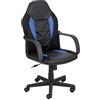 Baroni Home Sedia da Gaming Inclinabile, Acciaio e Soft Foam, Sedia da Gioco Ergonomica, Ruote Girevoli, Altezza e Inclinazione Regolabile, Sedia Scrivania Adulti Facile da Montare, 55x45x108 cm, Blu