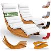 Casaria® Set 2x Lettino Prendisole in Legno con Cuscino 195x60cm Portata 160 kg Certificato FSC® Lettini da Giardino Sdraio Pieghevole Ergonomica