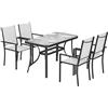 Outsunny Set Tavolo e Sedie da Giardino 5 Pezzi da Esterno Grigio Chiaro