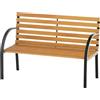 Outsunny Panca in Legno 2 Posti da Esterno 122x60x83cm Nero e Color legno