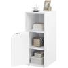 WOLTU Comodino Stretto, 25x35x62 cm, Bianco