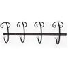 Baroni Home Appendiabiti da Parete Shabby Chic Nero, Attaccapanni in Ferro con 4 Ganci Doppi, 8 Posti - Design Decorativo da Muro, Appendiabiti da ingresso, 59x9x18 cm Nero