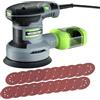 WORKPRO Orbitale 125mm, Rotorbitale 300W 7000-13000 OPM, Eccentrica con Aspirazione e Contenitore Polvere, 20 Pezzi Carta Abrasiva