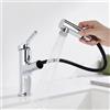 Detbom Rubinetto Bagno con Doccetta Estraibile a 2 Modalità, DETBOM Miscelatore Lavabo Bagno, Rubinetti Monocomando, Adatto Lavabo da Appoggio, Aeratore Rimovibile, Acqua Calda/Fredda, Senza Piombo, Cromato