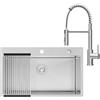 CECIPA 75x45 cm Lavello Cucina 1 Vasca con Arco Rubinetto Cucina Molla