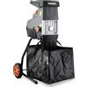 FUXTEC Biotrituratore Elettrico FX-EGH2800T - Cippatrice con Potenza 2800 W - Sistema a rullo silenzioso - Cestello raccolta 60 L - Protezione anti-inceppamento - Tritura rami fino a 44 mm