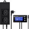 KETOTEK PID Termostato per Rettili Serra Acquario Digitale Dimmerabile Presa Termostato con Giorno Notte Timer Digitale Spina Regolatore di Temperatura con Sonda