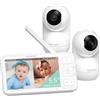 momcozy Baby Monitor 5,5" 1080P, 2 Telecamere, Senza WiFi, 500m