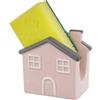 Baroni Home Portaspugna per Lavello Cucina in Ceramica, Porta Spugna per Lavandino con Spugna Inclusa, Casa Rosa, 10x6x10 cm