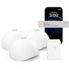 Meross 3 Pezzi Rivelatore di Acqua Intelligente per Apple HomeKit, Sensore Acqua con Hub WiFi Allarme Acqua Rivelatore di Inondazione Ip67, Allarme Audio Fino a 60db per Cucina, Bagno, Cantina