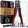 MONZANA Pinza Spelafili 3in1 Set 220 Pezzi con Scatola Accessori 0,2-6mm² Acciaio Spelacavi Automatico Strumento per Crimpare Cavi
