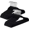 Baroni Home Grucce Velluto 50 pezzi, Grucce Appendiabiti 44,5 cm, Salvaspazio con Superfice Antiscivolo Design, Capacità di Carico Elevata, per Cappotti Camicie Vestiti, Nero