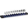 WORKPRO Set Chiavi a Bussola 1/4",10 Pezzi, Inserti Esagonali 4-13 mm in Acciaio Cr-V, Set di bussole con Supporto in PVC, Kit Utensili per Auto e Uso Meccanico