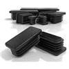 PD Tappi lamellari 60 x 30 mm, per tubi quadrati (dimensioni esterne), tappi terminali rettangolari in plastica PE, tappi per tubi in metallo e profilo in alluminio, 20 pezzi