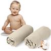 Dreamzie - Set 2 Lenzuolo con Angoli Cotone Bambini - 60x120/ 70x140 - Oeko Tex certificato - Beige - Lenzuolo con Angoli 60x120/ 70x140