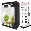 BOSYTRO Grow Box Kit Completo, Tenda da Crescita, Luce per Piante da 200W, Kit Completo di Tenda idroponica 600D con Sistema di Ventilazione, con Termoigrometro e Timer(120x60x180 cm)