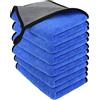 URAQT Panno in microfibra per auto, 6 pezzi da 500 GSM 30 x 40 cm, multifunzione per auto, moto, senza pelucchi, panno in microfibra per pulizia, casa, cucina, finestre
