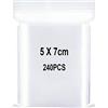 YOFADCI Sacchetti in Plastica Trasparente Richiudibili, Sacchetto Sigillato, Borsa con Chiusura a Cerniera, Applicano a Componenti Elettronici, Deposito di Gioielli ecc. 5x7cm 240pezzi