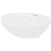 ECD Germany Lavabo da Appoggio in Ceramica Bianco Lucido Ovale ca. 410 x 330 x 142 mm Design Moderno Lavandino Lavello Lavamano Bacinella Rubinetteria Sanitari Bagno Toilette Casa