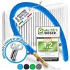 BRUSHYZ Pulisci Termosifoni Flessibile Lungo 115cm I Spazzola per Pulire Termosifoni senza Graffi I Spazzola Pulizia Caloriferi con Copertura Lavabile I Per Tutti i Radiatori I Colore: Blu