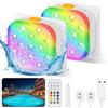 Vicloon Luci LED per Piscina, 2 Pezzi Ricaricabile LED Sommergibili Luci con Telecomando, 6 Modalità 16 Colori RGB, IP68 Impermeabili, per Vasca Idromassaggio Festa SPA Laghetto