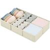 DIMJ Organizer per Cassetti 4 Pezzi Organizer per Armadio, Divisori per Cassetti Separatori per Cassetti Organizzatore Cassetti, per Calze, Biancheria Intima, Beige