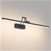 Klighten Led Lampada Da Specchio Bagno 70cm, Lampada Da Parete Rotante Per Bagno Ip44, 24W 1650 LM Luce Specchio Bagno Led, Applique Bagno Specchio Moderno In Alluminio,Bianco naturale 4000K, Nero