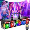 BOSYTRO 7 in 1Telecomando della luce della discoteca, controllo della musica della luce della discoteca RGB DJ, DMX512, luci flash dorate, adatte per feste, club, spettacoli durante i festival