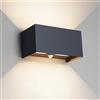 Klighten Lampada da esterno,24W Applique da Parete con sensore di movimento per luci esterni/interni Lampada da parete con fascio regolabile IP65 Impermeabile 4000K,Antracite