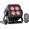 Rtktoup RGBW Par LED, 40W Luci del Palcoscenico DMX-4/8CH con Telecomando/Suono Attivato Luce di Scena, Luci Discoteca per Feste Bar Show DJ Matrimonio Halloween Natale