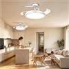 Aigostar Ventilatore da Soffitto con Luce e Pale Retrattili, Bianco, 2Pz