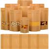 YOFADCI Sacchetti Carta per Alimenti con Finestra, Sacchetti Kraft con Finestra, Kraft Buste, Applicano a Noci, Dulces, Foglie di Tè, Spezie ecc. Marrone 30x40cm 20PZ