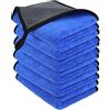 URAQT 6 panni in microfibra per auto, 500 g/m², multifunzione, per moto, senza pelucchi, panno in microfibra per pulizia auto, casa, cucina, finestre, 60 x 40 cm