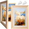 Aolso Cornice portafoto per pittura di bambini, Cornice Artistica per Bambini Apribile Sul Davanti, in Acrilico A4, Offre Apazio per Circa 50-150 Immagini-Colore Legno
