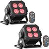 Rtktoup 2PCS RGBW Par LED, 40W Luci del Palcoscenico DMX-4/8CH con Telecomando/Suono Attivato Luce di Scena, Luci Discoteca per Feste Bar Show DJ Matrimonio Halloween Natale