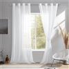 DWCN 2 Pezzi Tende Trasparenti in Voile Tende Camera da Letto, Tenda per Interni Salotto Moderne con Anelli per Cameretta Bambina con Fermatenda, 140x260 CM, Bianco