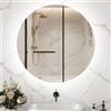 kleankin Specchio Bagno con Luce LED Rotondo 60cm, 3 Colori, 3000-6500K
