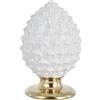 Baroni Home Pigna Siciliana Colorata, Pigna Decorativa in Porcellana Dipinta a Mano, Soprammobile Salotto e Ufficio, 17x17x27 cm (XL), Bianco e Oro