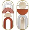Baroni Home Set di 2 Decorazioni da Muro in Acciaio e Legno Alta Qualità, Decorazione Murale Colorata e Moderna da Camera da Letto, Soggiorno, Cucina, Geometrie, 24X3X60 cm