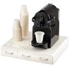 Baroni Home Porta Capsule Caffè Professionale con 3 Cassetti, Porta Capsule con Divisione a Scomparti, capacità 48 capsule, Organizzatore per Caffetteria con Cassettiera, 30x33x5 cm, Bianco