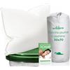 Welldora Cuscino 50x70 Alta Qualità | Cuscino Piuma d'Oca e Piumino 100% Naturali | Guanciale Cervicale Ergonomico 3 Camere Medio Duro Scientificamente Testato, Certificato Oeko-Tex. in Germania