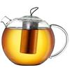 Creano Teiera in Vetro 1,5 Litro con Filtro Acciaio Inossidabile Integrato e Copercio Vetro - Antigoccia Elegante Teiera Trasparente per Tè Infusi Regalo Perfetto - 3 pezzi