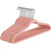 Baroni Home Grucce Velluto 20 pezzi, Grucce Appendiabiti 44,5 cm, Salvaspazio con Superfice Antiscivolo Design, Capacità di Carico Elevata, per Cappotti Camicie Vestiti, Rosa Cipria