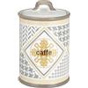 Baroni Home Barattolo Caffè Decorato in Ceramica con Coperchio Ermetico, Accessorio da Cucina Colorato Resistente, Linea Domus, 11x11x17 cm