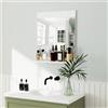 HOMCOM Specchio Bagno da Parete in Stile Moderno 50x12x60 cm Bianco