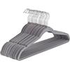 Baroni Home Grucce Velluto 20 pezzi, Grucce Appendiabiti 44,5 cm, Salvaspazio con Superfice Antiscivolo Design, Capacità di Carico Elevata, per Cappotti Camicie Vestiti, Grigio