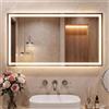 Clevich Specchio da bagno con illuminazione 120 x 60 cm, specchio LED con 3 colori di luce, dimmerabile, vetro temperato, protezione contro le esplosioni, interruttore touch, funzione memoria
