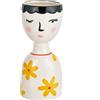Baroni Home Vaso Pop, Soprammobile Moderno Dipinto a Mano, Statuetta da Interno o Esterno, Vestito Margherite Gialle, 11X11X25 cm