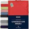 Dreamzie Lenzuolo Con Angoli Cotone - 70x190/200 - Oeko Tex certificato - Rosso - Lenzuola Cotone 70x190/200